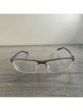 Nike 6050 068 Matte Black Gray Half Rim Eyeglasses FRAMES ONLY 55-14 145